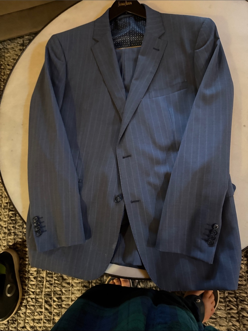 Men's Blue Pinstripe Suit by Neiman Marcus